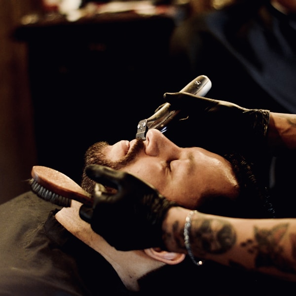 Barber at work