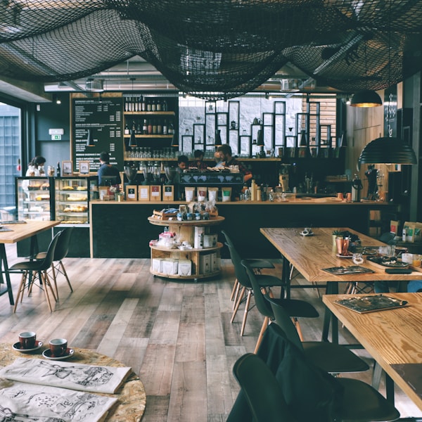 Modern cafe counter